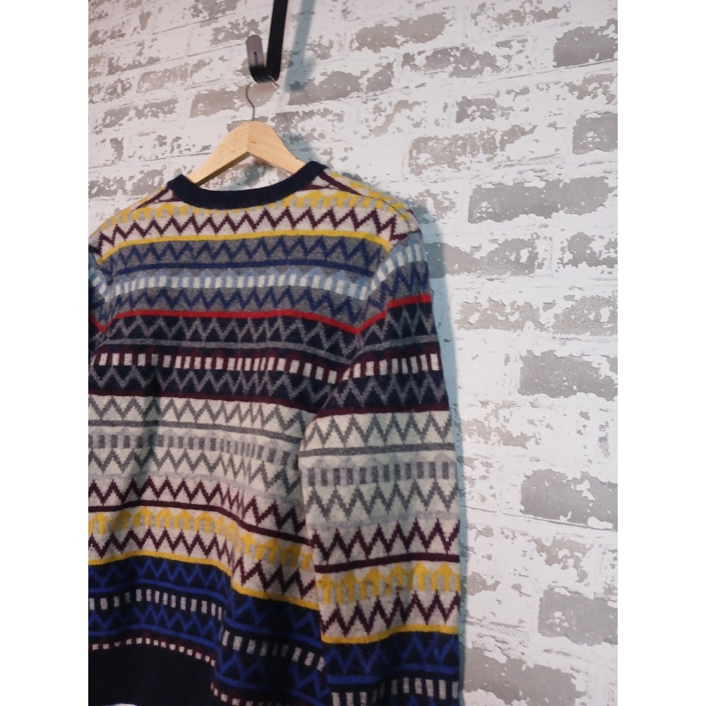 90's Nordic Lambswool‎ Fair Isle Sweater Large Soft Cozy Preppy Ski Grunge - Picture 9 of 16